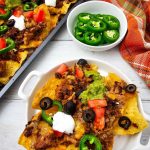 Sheet pan ground beef nachos