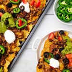 Sheet pan ground beef nachos pin