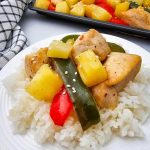 Sheet pan pineapple chicken