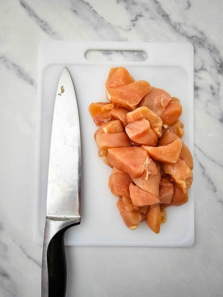 Sheet pan pineapple chicken process 1