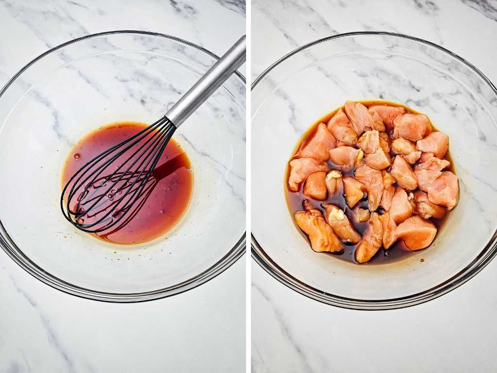 Sheet pan pineapple chicken process 2