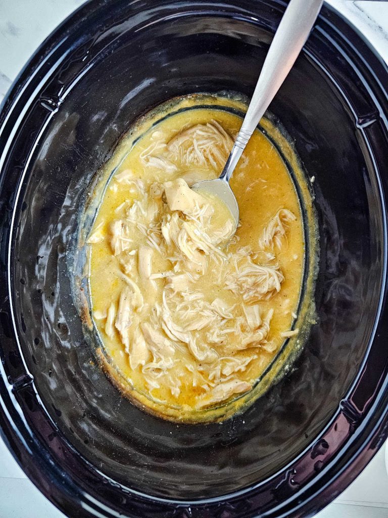 Slow cooker chicken and gravy process 5
