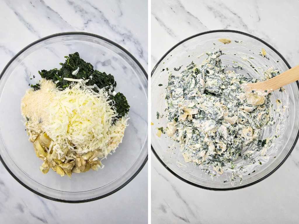 Spinach artichoke dip process 2