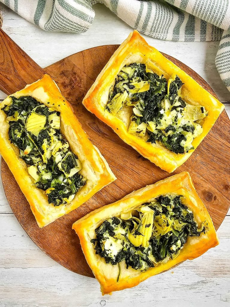 Spinach artichoke puff pastry