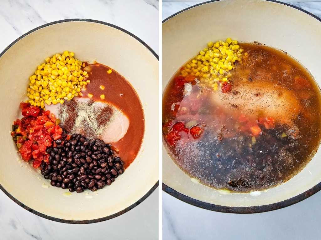 Chicken enchilada soup process 2