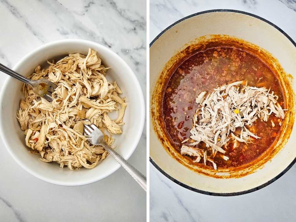 Chicken enchilada soup process 3