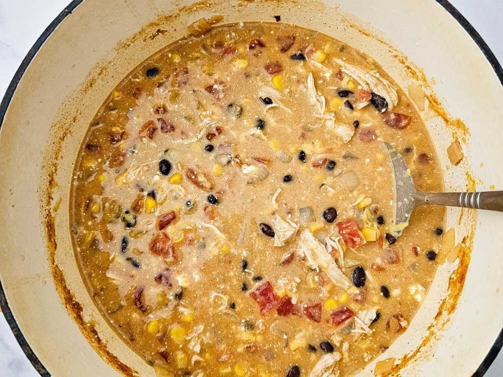 Chicken enchilada soup process 4