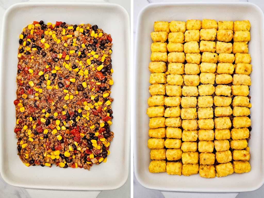 Mexican tater tot casserole process 5