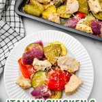 Sheet pan Italian chicken and veggies pin