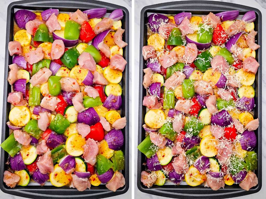 Sheet pan Italian chicken and veggies process 4