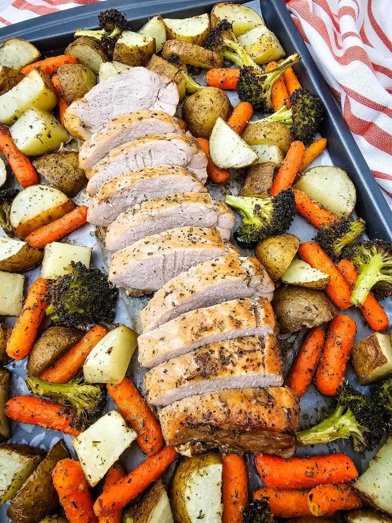 Sheet pan pork tenderloin dinner