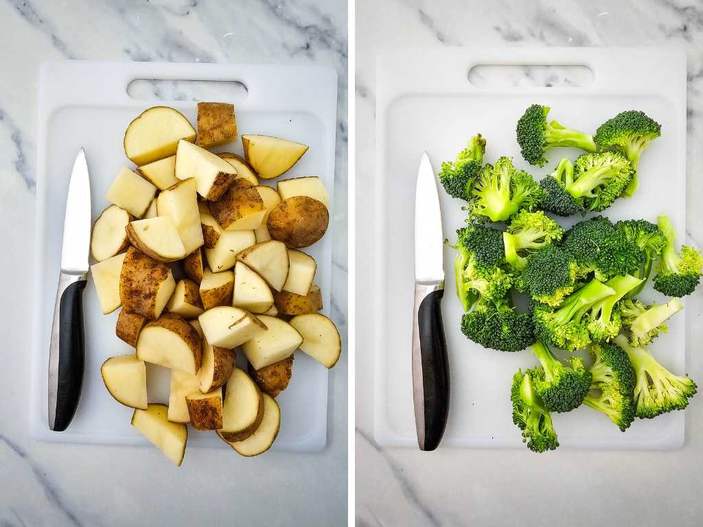 Sheet pan pork tenderloin dinner process 2