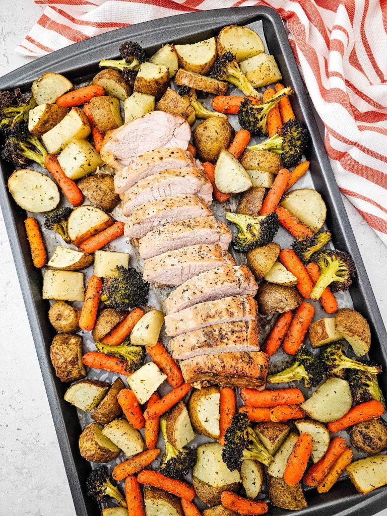 Sheet pan pork tenderloin dinner
