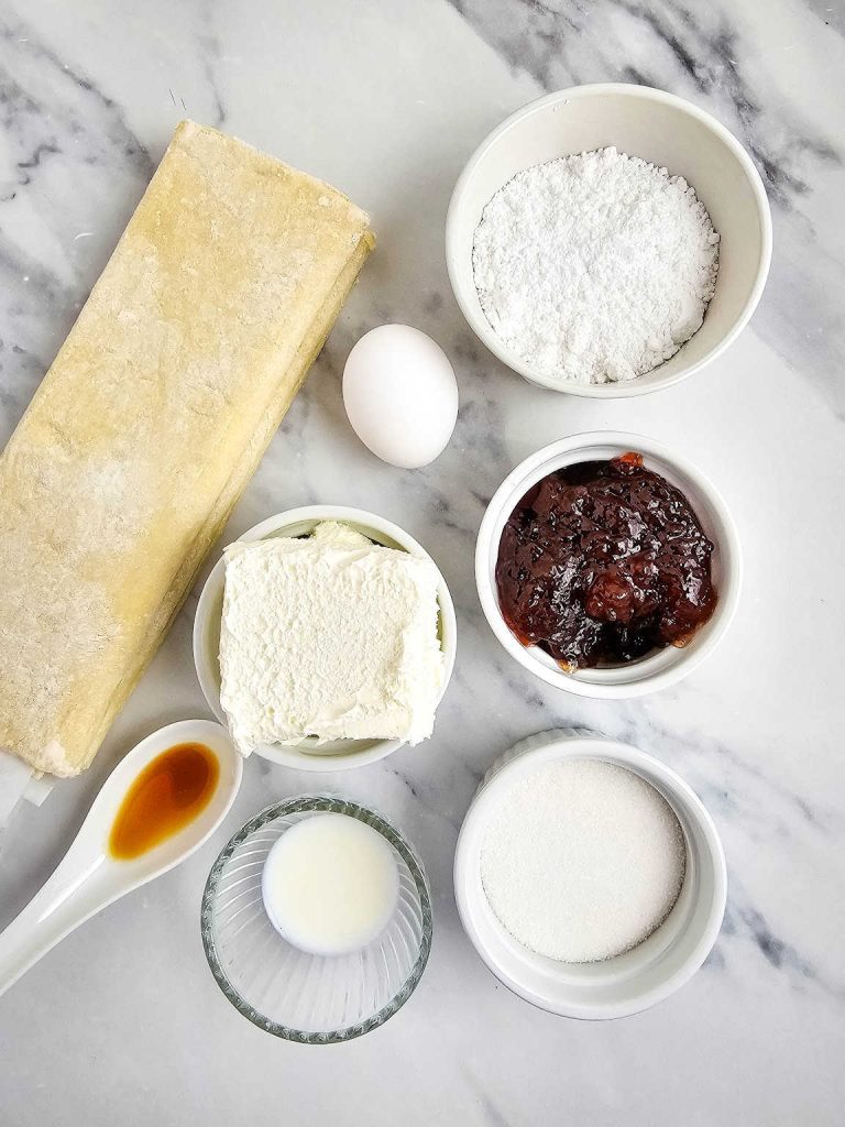 Strawberry Danish ingredients