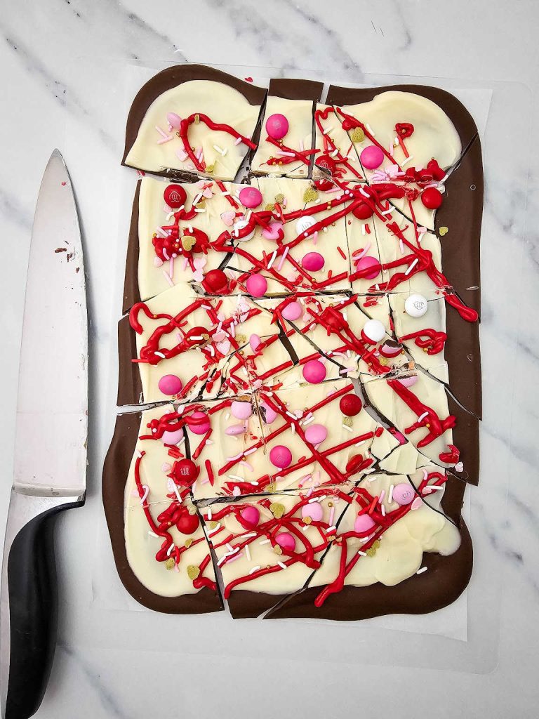 Valentine’s chocolate bark process 7