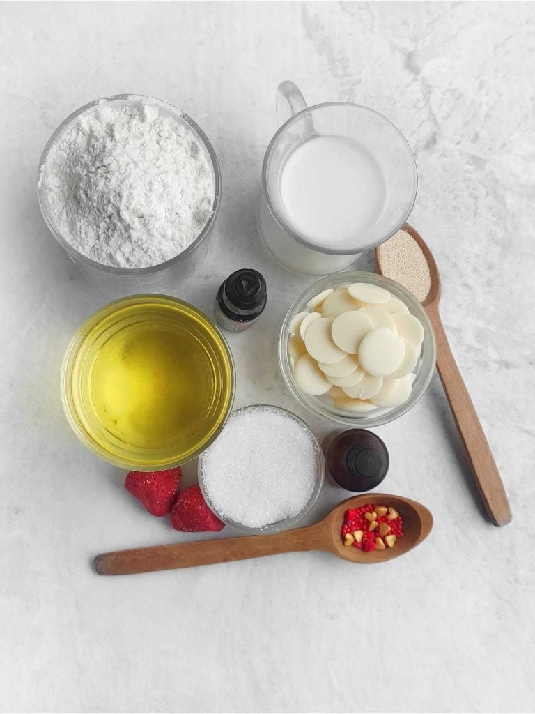 Valentine’s heart shaped donuts ingredients