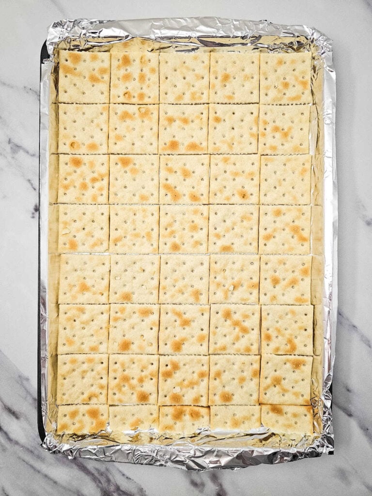 Easter chocolate cracker bark process 2