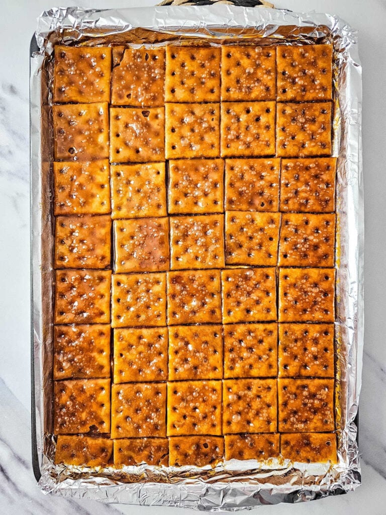 Easter chocolate cracker bark process 5