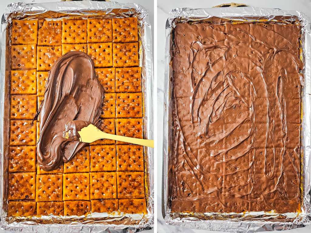 Easter chocolate cracker bark process 6