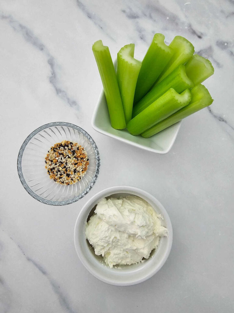 Everything Bagel Stuffed Celery ingredients