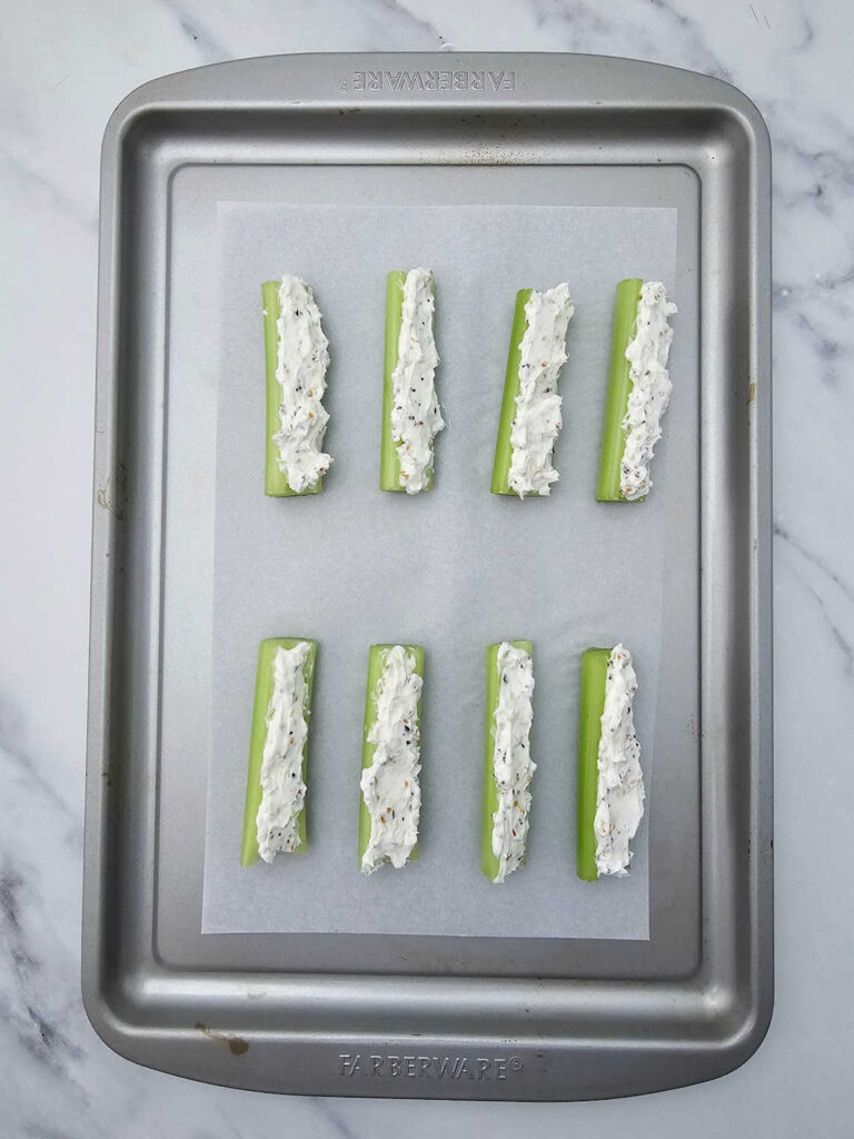 Everything Bagel Stuffed Celery process 3