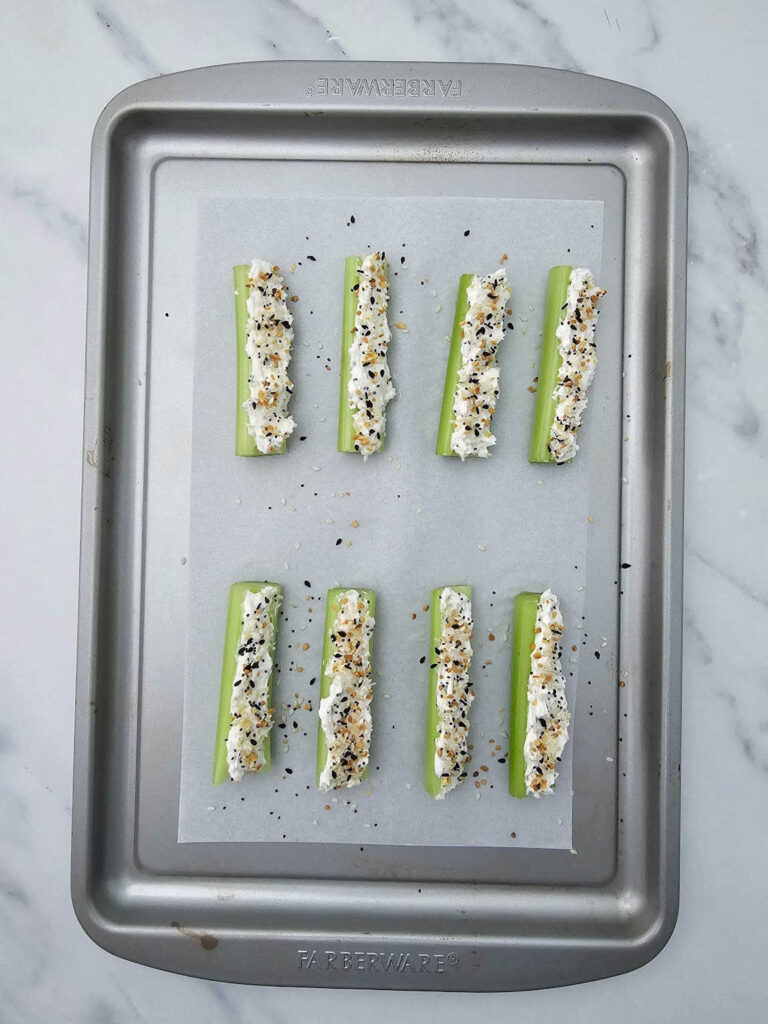 Everything Bagel Stuffed Celery process 4