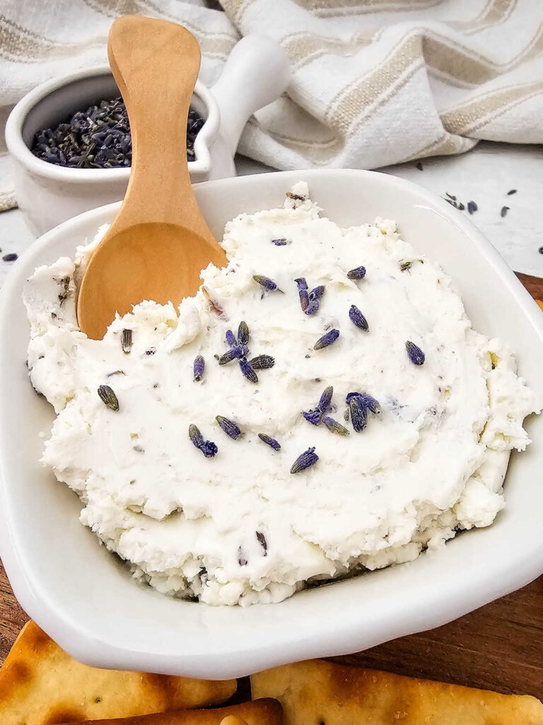 Lavender goat cheese spread