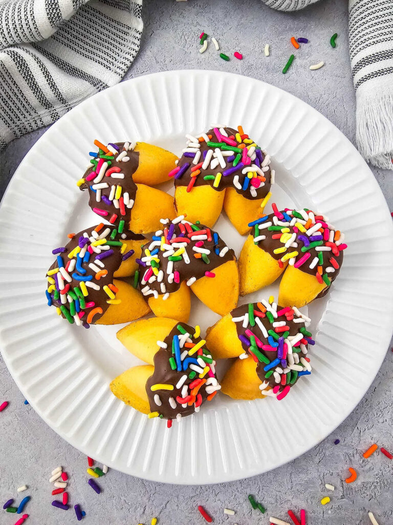 Rainbow sprinkles fortune cookies
