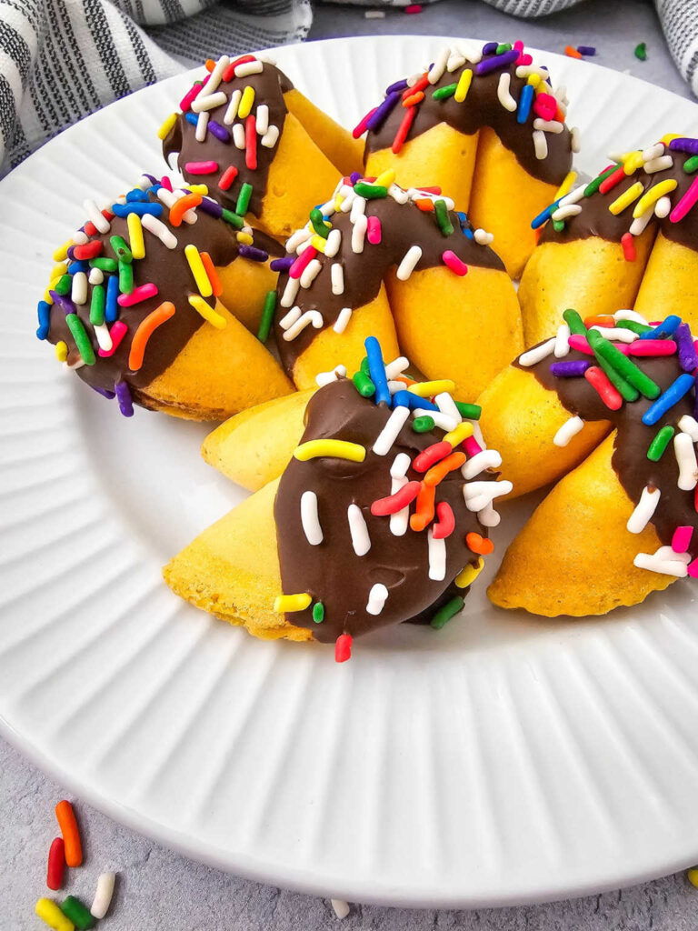 Rainbow sprinkles fortune cookies