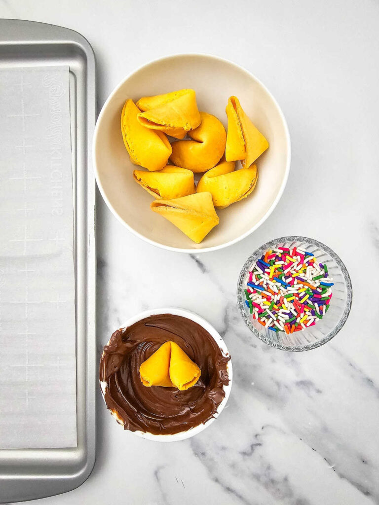 Rainbow sprinkles fortune cookies process 2