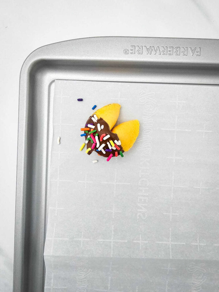 Rainbow sprinkles fortune cookies process 3
