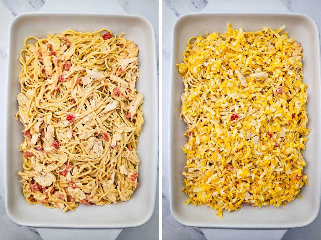 Cheesy Rotel Chicken Spaghetti process 7