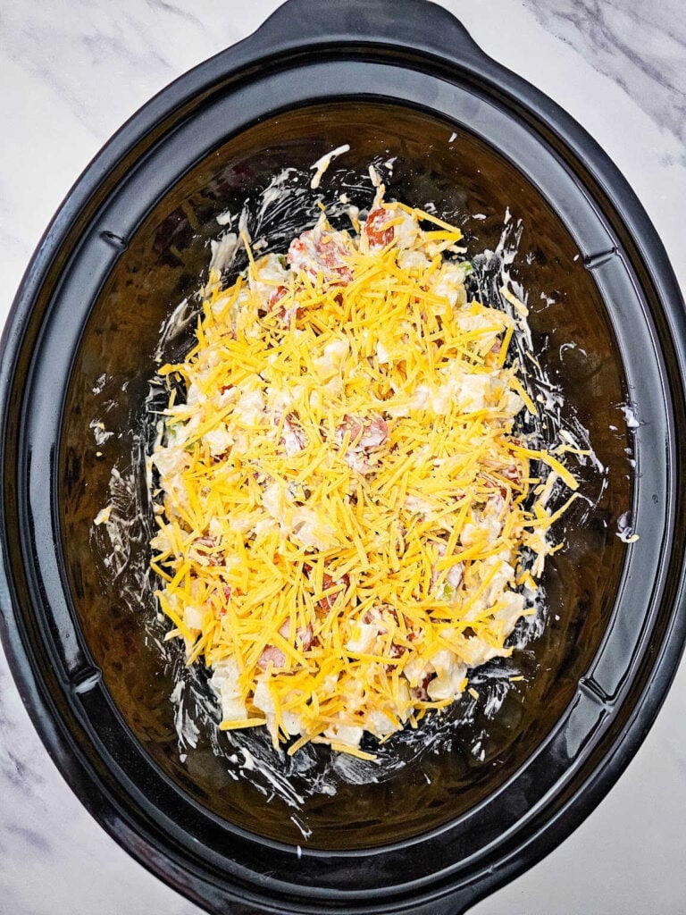 Crockpot cheesy sausage and potato casserole process 6