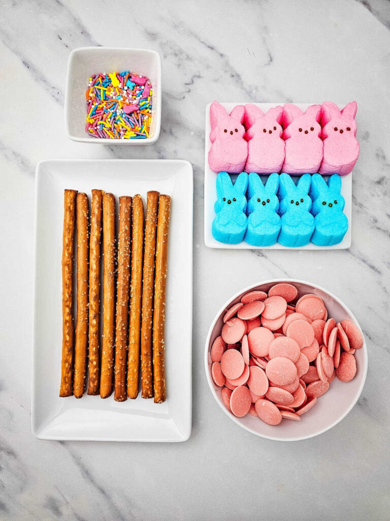 Dipped Pretzel Peeps ingredients
