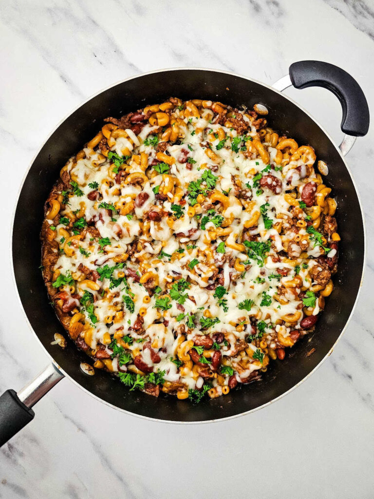 One skillet chili mac recipe process 5