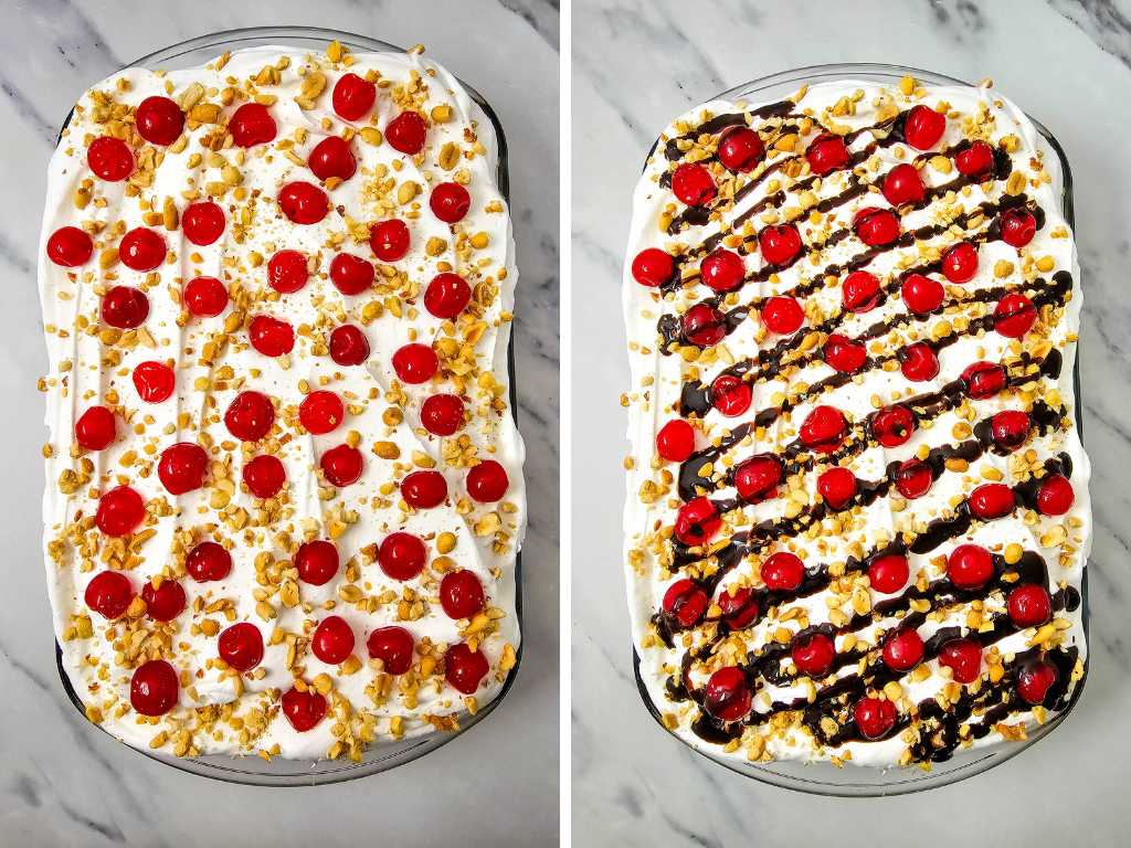 Banana split cake process 10
