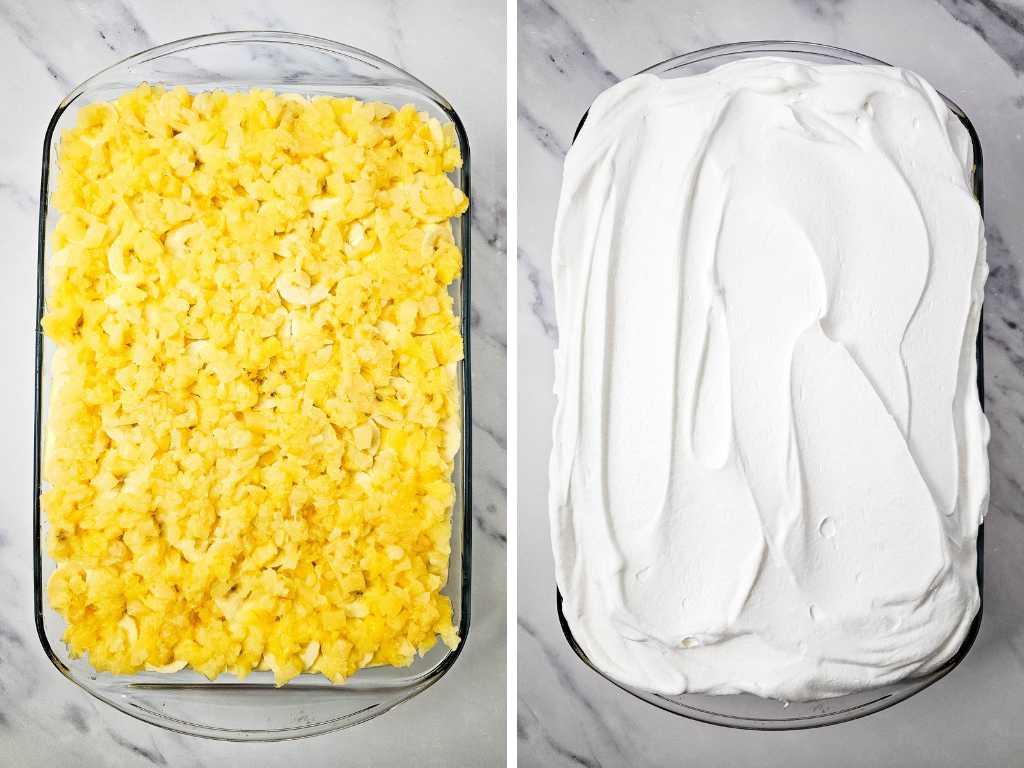 Banana split cake process 8