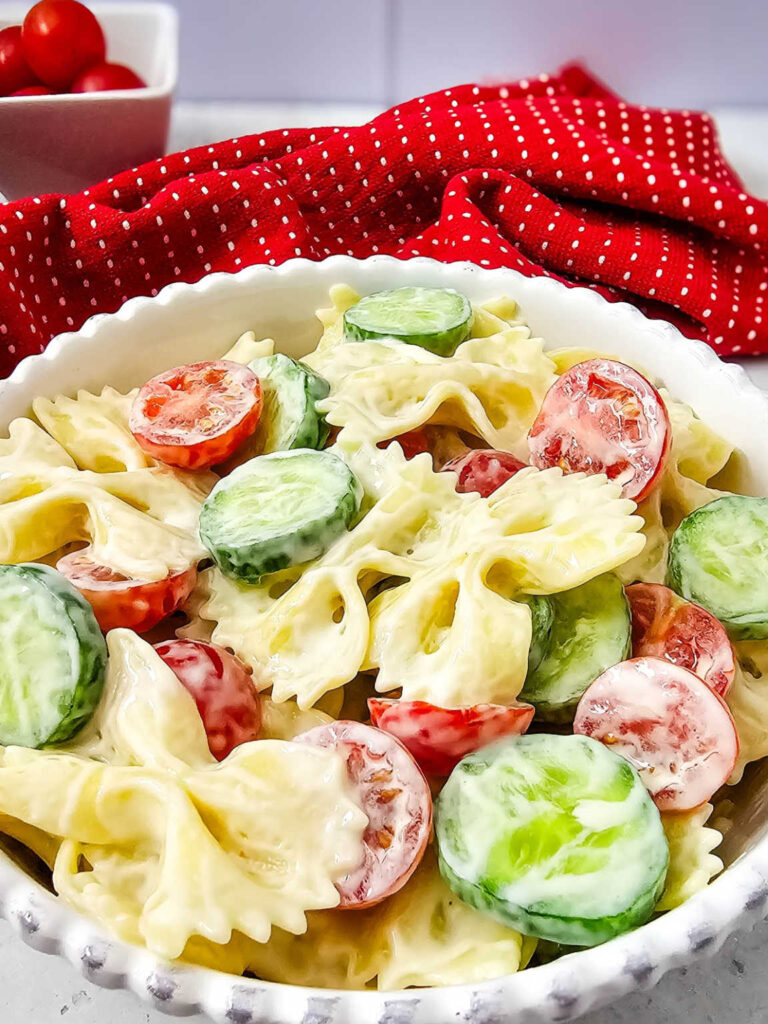 Bowtie pasta slaw salad