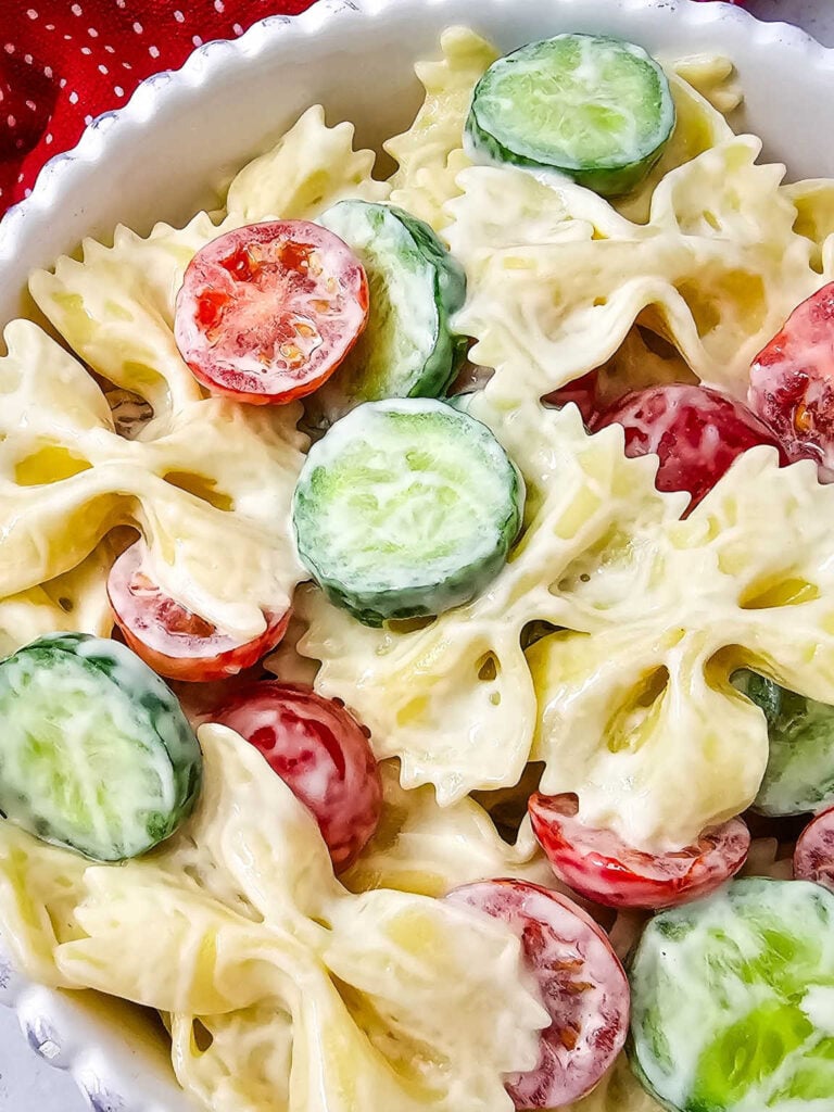 Bowtie pasta slaw salad