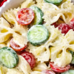Bowtie pasta slaw salad pin