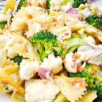 Broccoli cauliflower pasta salad