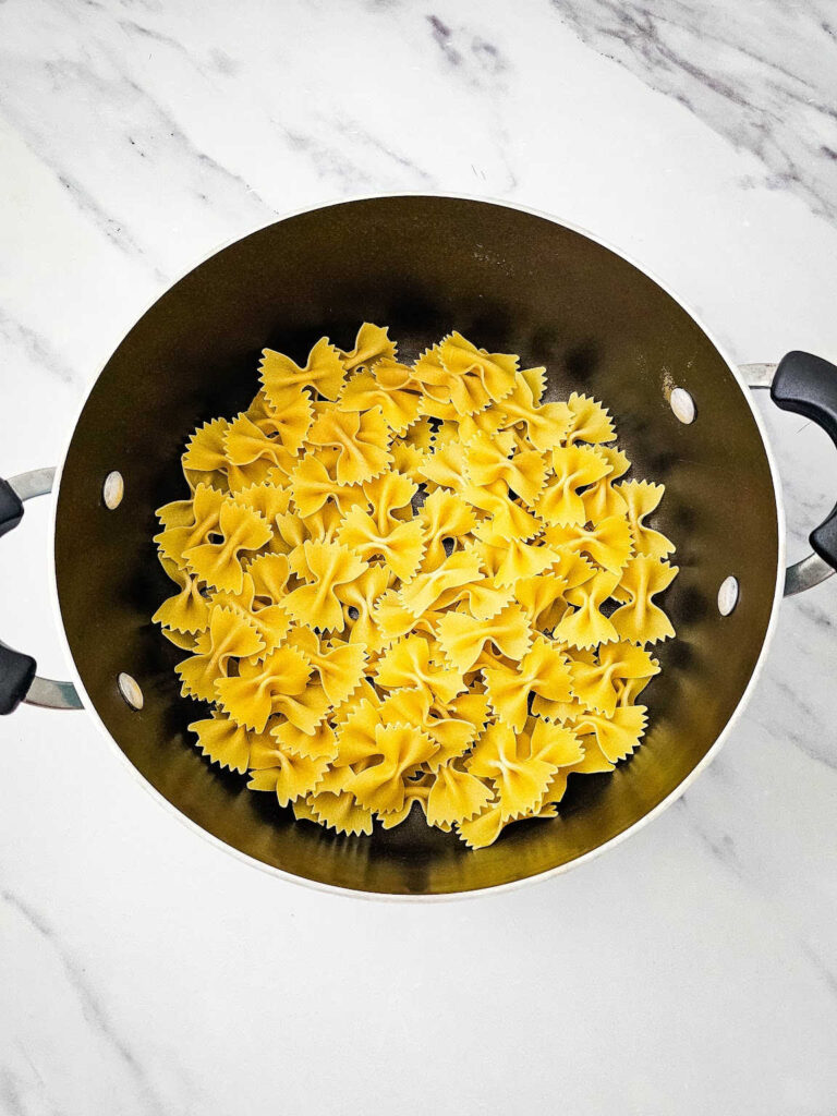 Broccoli cauliflower pasta salad process 2