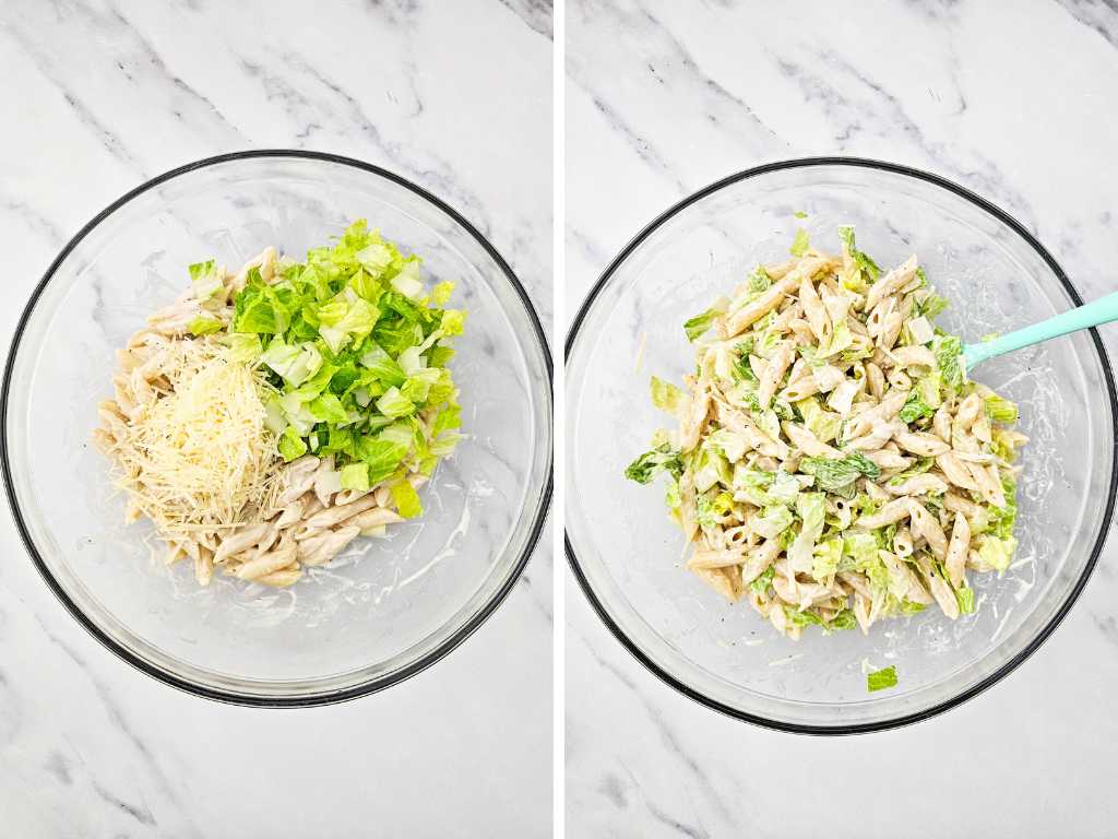 Caesar pasta salad process 3