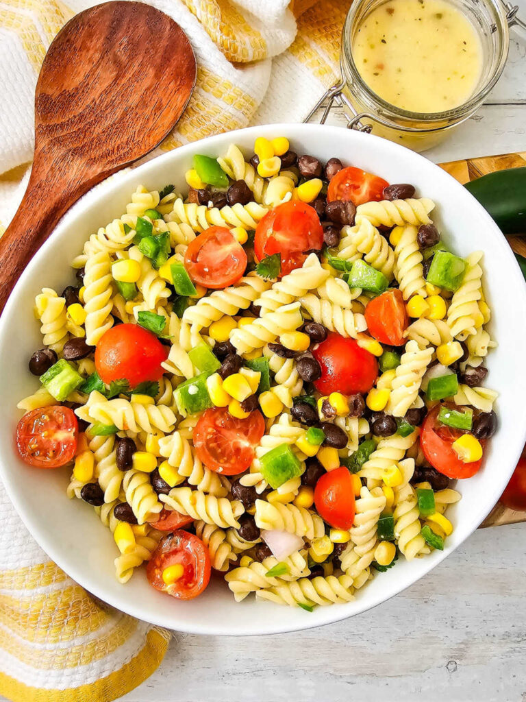 Cowboy caviar pasta salad
