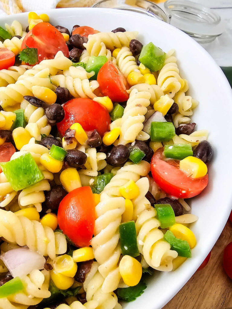 Cowboy caviar pasta salad