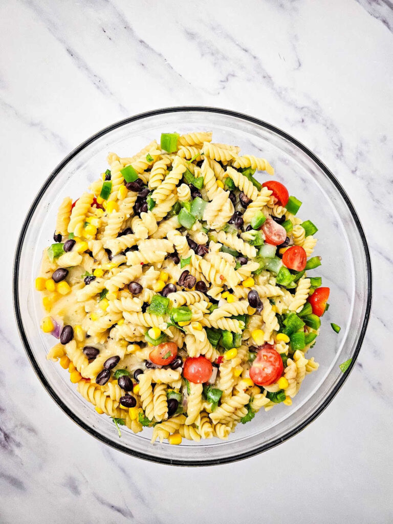 Cowboy caviar pasta salad process 4