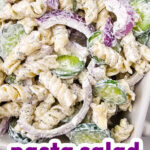 Cucumber pasta salad pin