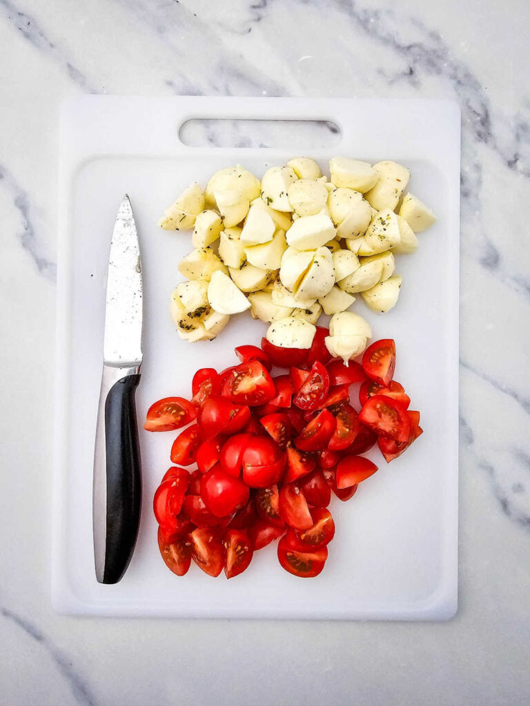 Mini caprese cups process 2
