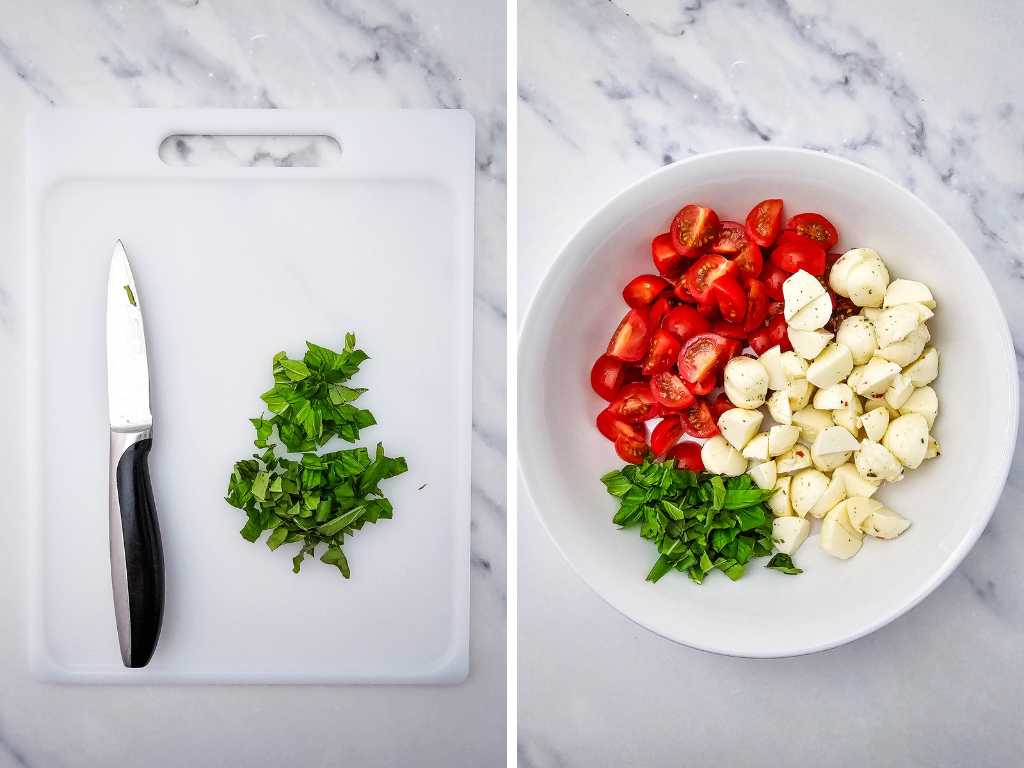 Mini caprese cups process 3