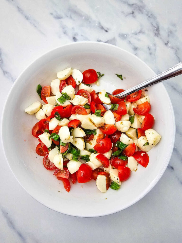 Mini caprese cups process 4